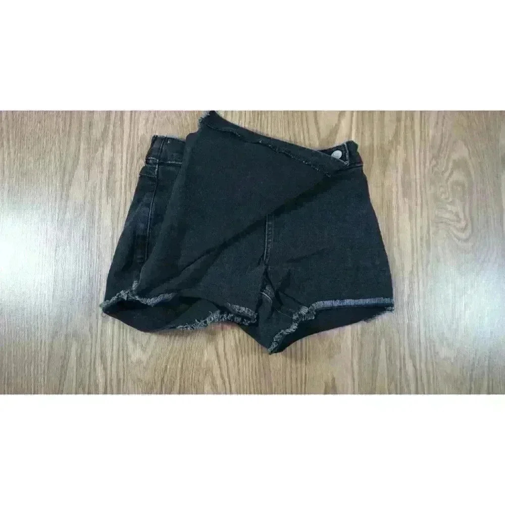 Abercrombie Kids Girls Black Denim Wrap-Front Skort, Size 7/8 - Picture 4 of 11